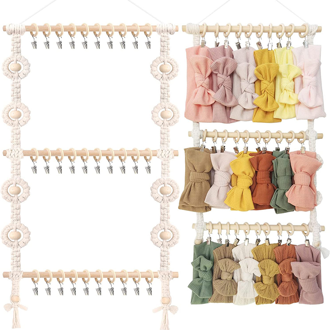 Baby Nursery Decor Ideas - Macrame 벽걸이 보호 머리띠, 여아용 거치대