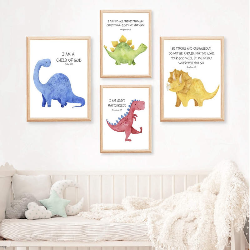 Baby Nursery Quotes - 어린이 성경 구절 견적 인쇄 공룡
