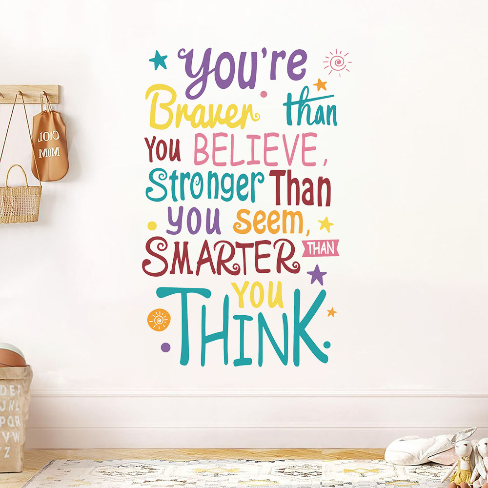 Baby Nursery Quotes - 당신은 용감하고 똑똑하며 더 강하다 슬로건