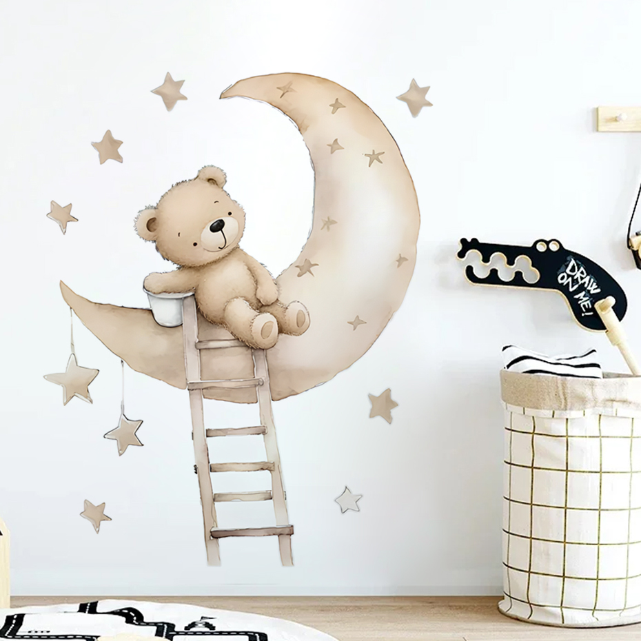 귀여운 곰 스타 구름 벽 스티커 어린이 방 소녀 소년  - Baby Nursery Decor Ideas 리뷰 및 가격