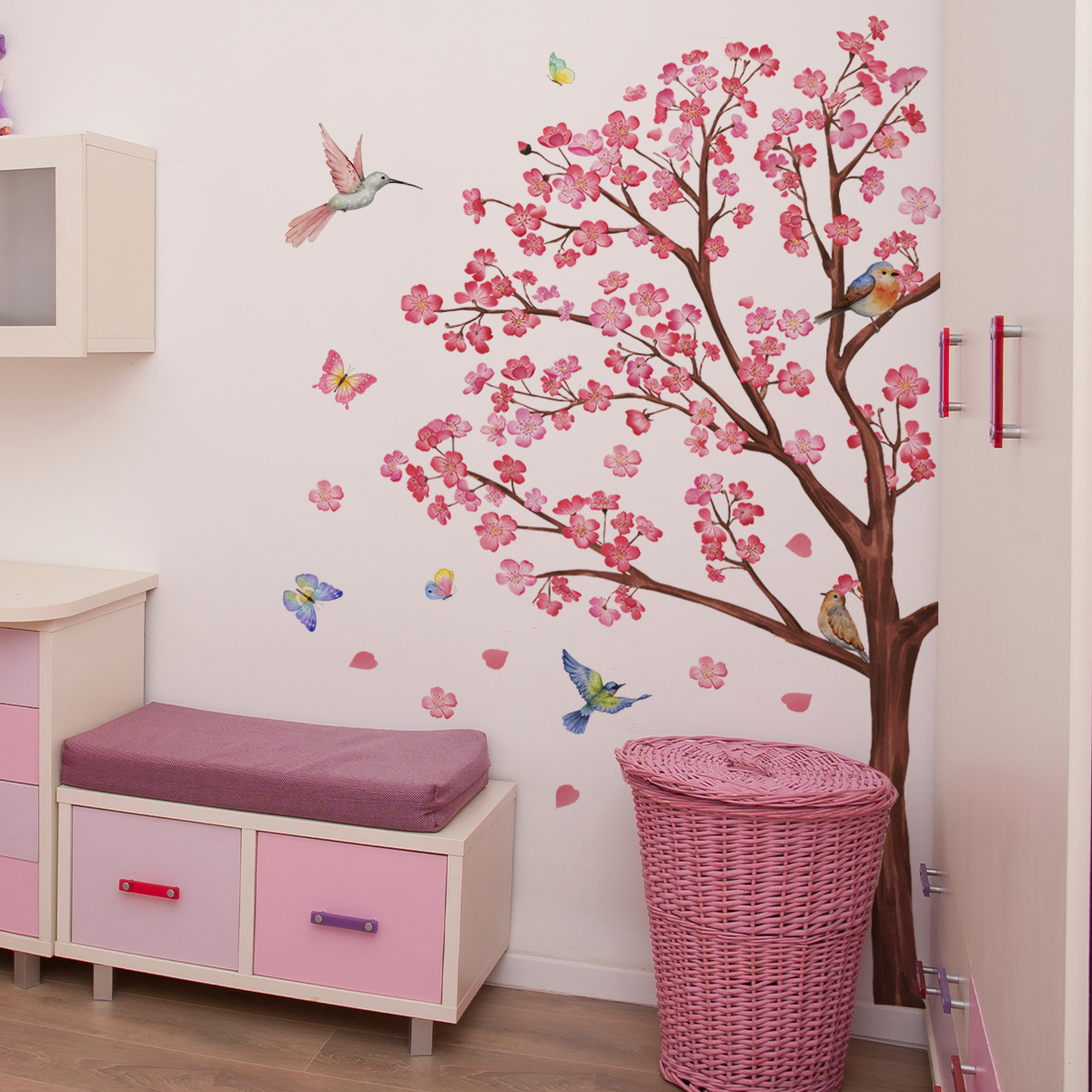 수채화 새 꽃 벽 스티커 거실 장식 침실 벽 데칼 어린 - Baby Nursery Decor Ideas 리뷰 및 가격