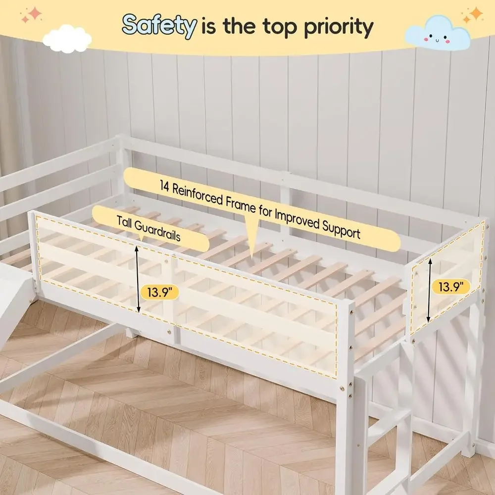 트윈 사이즈 어린이 이층 침대(슬라이드, 사다리, 안전 - Bed Rail Toddler 리뷰 및 가격