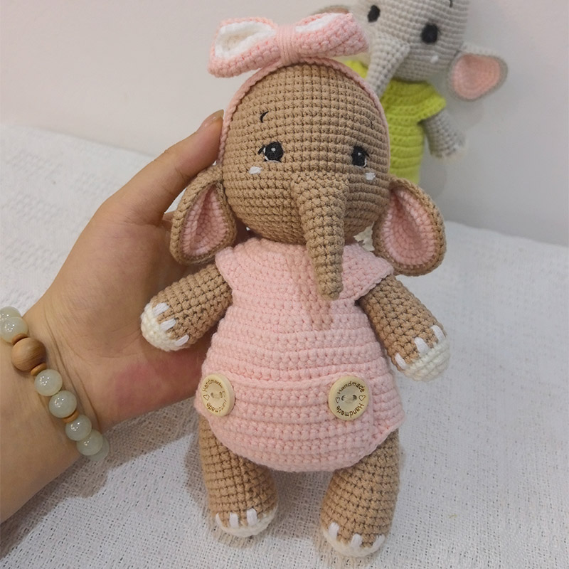 수제 크로셰 코끼리 커플 플러시 장난감 - 귀여운 부드 - Baby Nursery Games 리뷰 및 가격