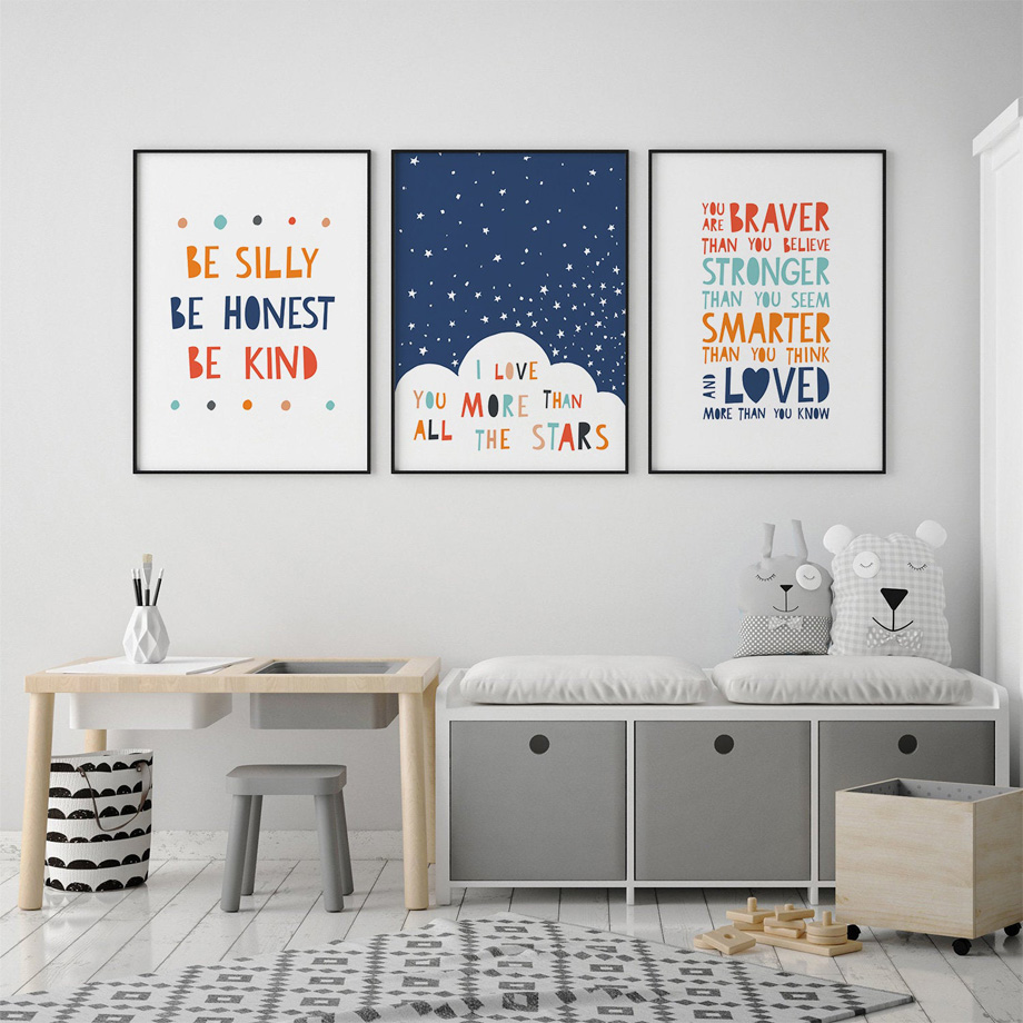 만화 영감을 주는 명언 유아 벽 예술 종이 캔버스 그림 - Baby Nursery Quotes 리뷰 및 가격