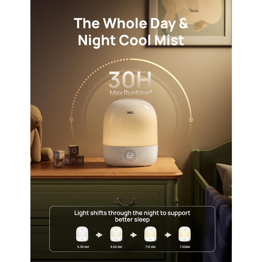 아기방과 식물용 스마트 가습기, 30시간 작동, 28d - Baby Nursery Humidifier 리뷰 및 가격
