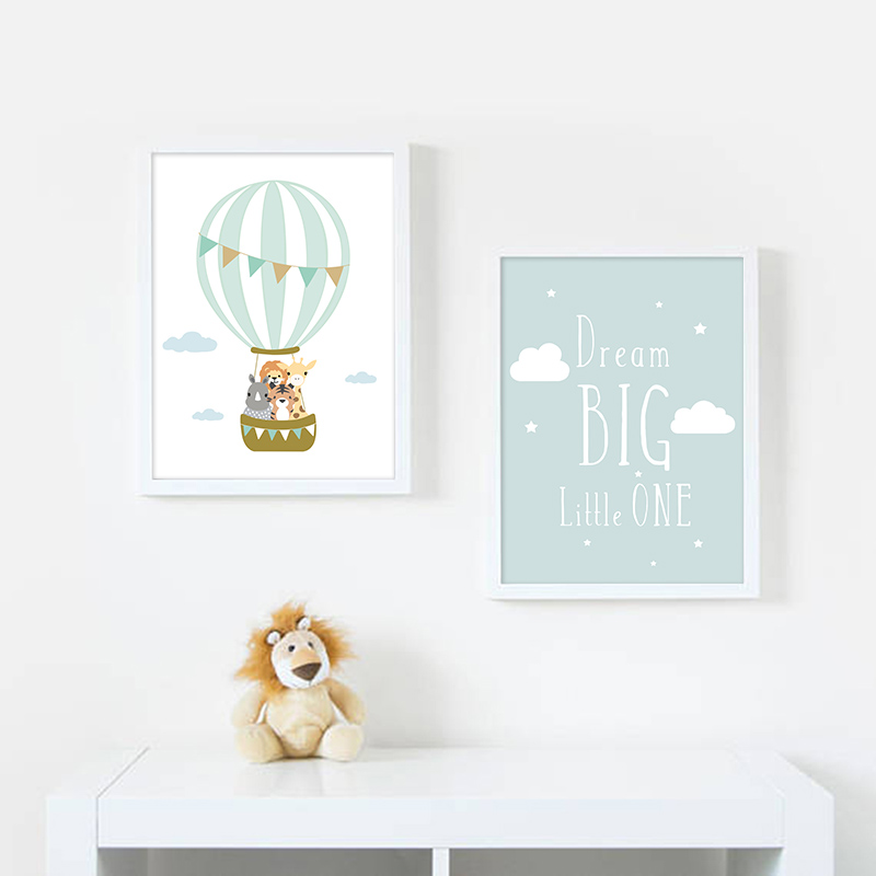 풍선 달 보육원 포스터 벽 예술 캔버스 인쇄 드림 빅  - Baby Nursery Quotes 리뷰 및 가격