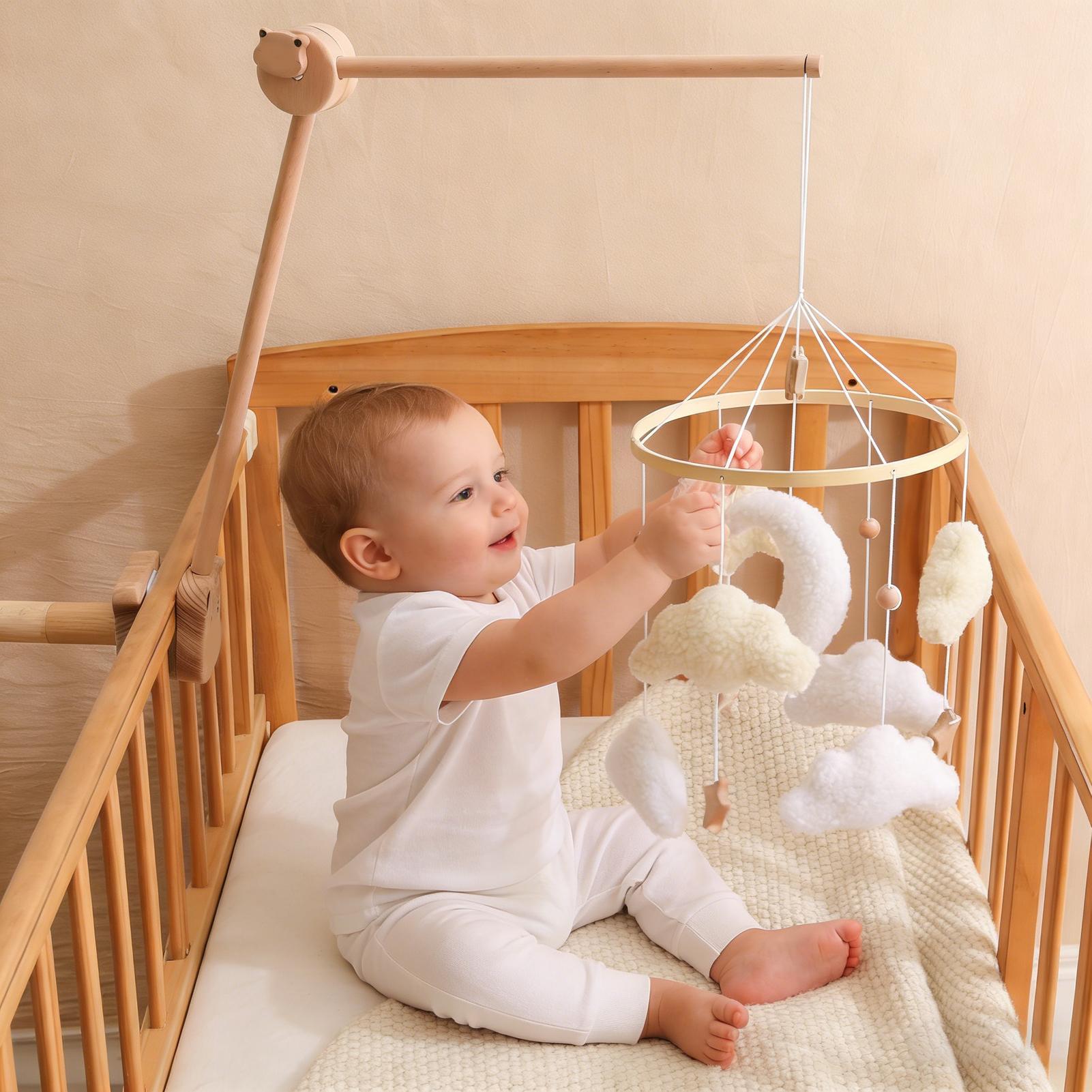 나무 아기 침대 모빌 벨 딸랑이 장난감 부드러운 만화  - Baby Nursery Games 리뷰 및 가격