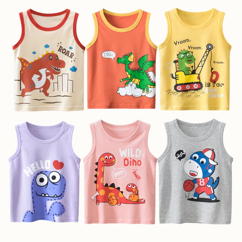 2023 여름 여아용 어린이 조끼, 100% 코튼 공룡 - Baby Nursery Ideas Boy 리뷰 및 가격