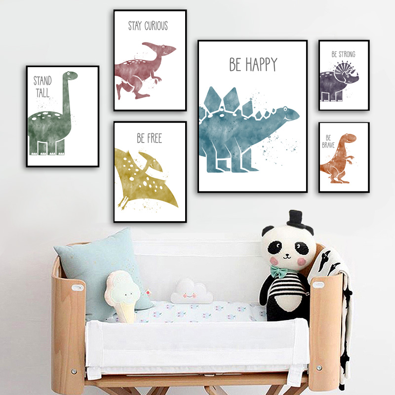 귀여운 공룡 만화 동물 인용구 유아실 북유럽 포스터 및 - Baby Nursery Quotes 리뷰 및 가격